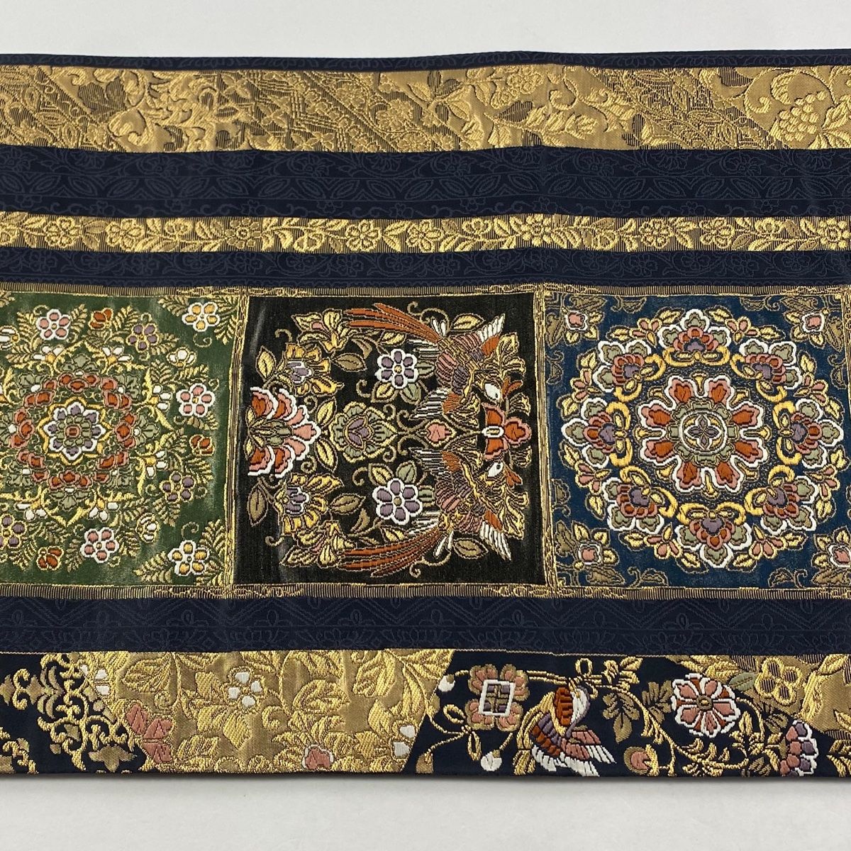 袋帯 秀品 華文 向かい鳥 金糸 箔 濃紺 六通 正絹 【中古】 - メルカリ