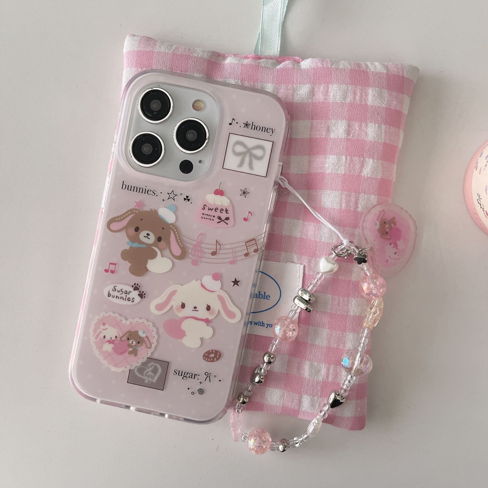 シュガーバニーズ iPhone16proケース Sugarbunnies ストラップ付き