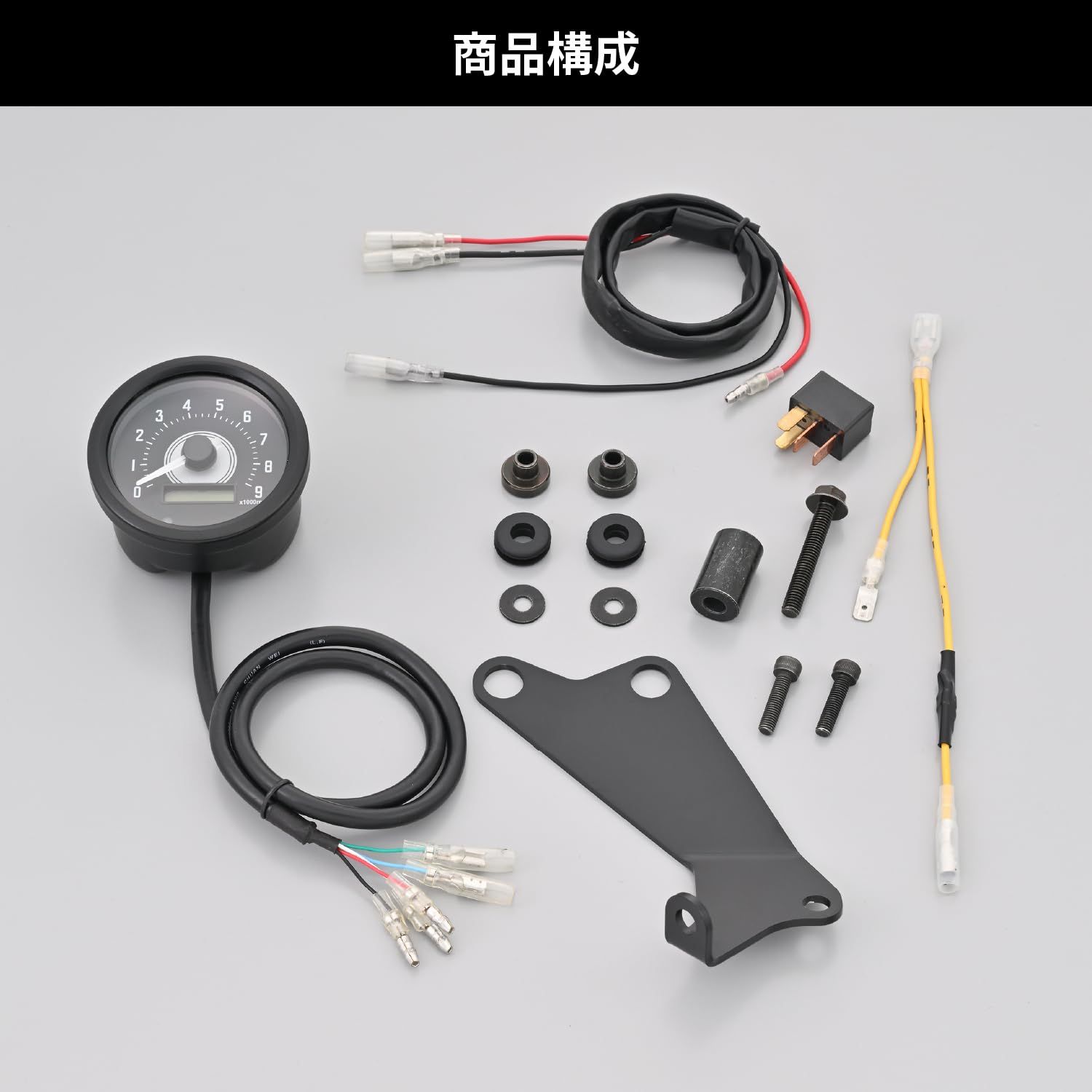 電圧計付き ホワイトLED タコメーター φ60 VELONA ヴェローナ 9000rpm表示 CL250 500 23 33103 デイトナ Daytona BRIGHTFACE_UK