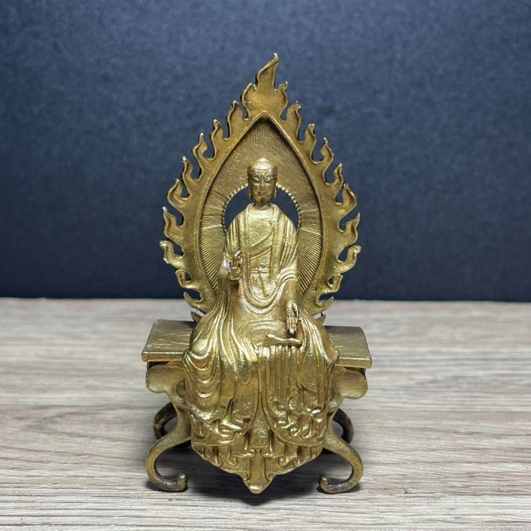 中国 明時代 道教像 金銅仏 道教 不老長生 風水 仏像 仏教美術 骨董 古美術 Amazon.co.jp: 旧蔵 中國 明代 永楽三年制 銅製塗金 五仏冠釈迦