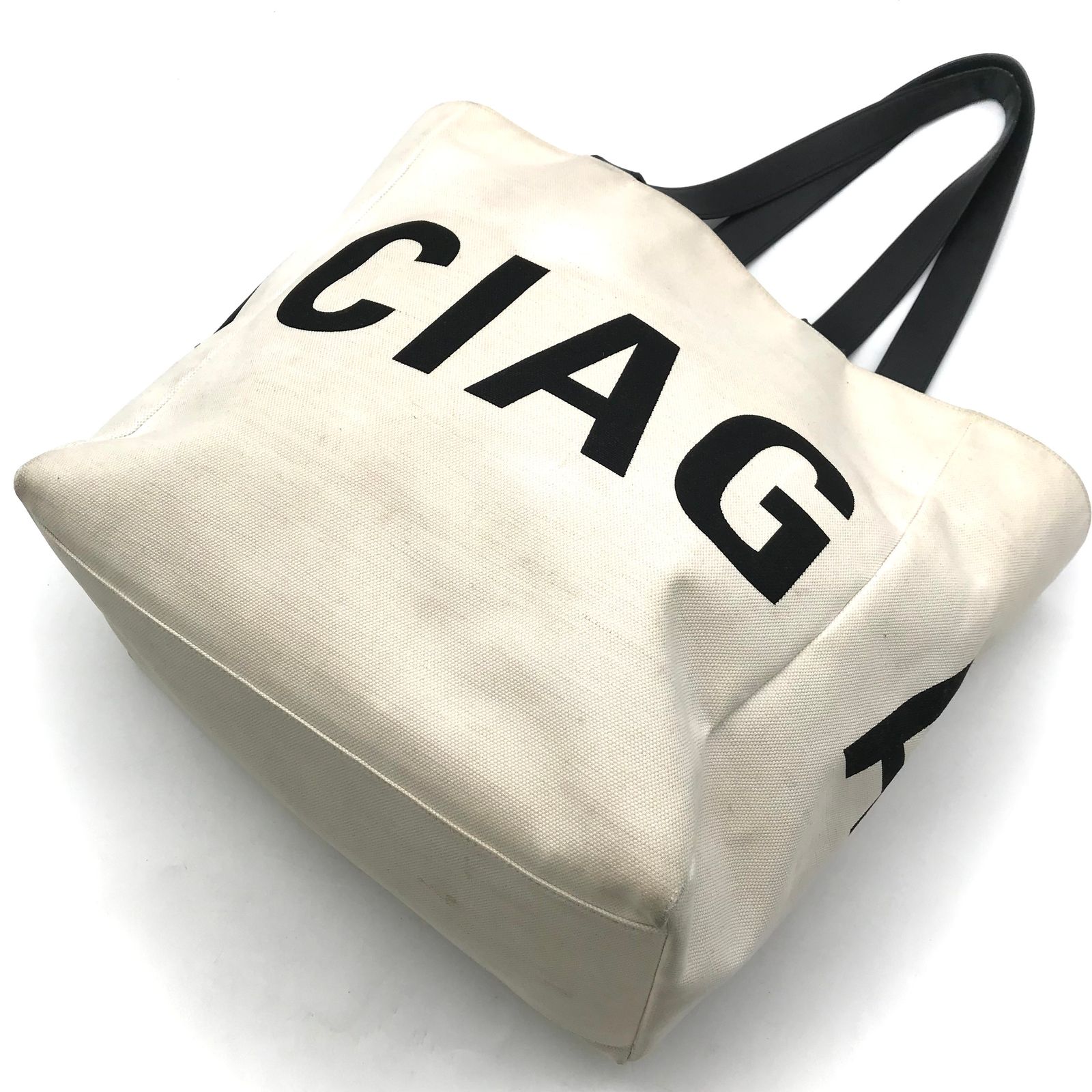 BALENCIAGA バレンシアガ ロゴ キャンバス レザー ビッグ トート ワン