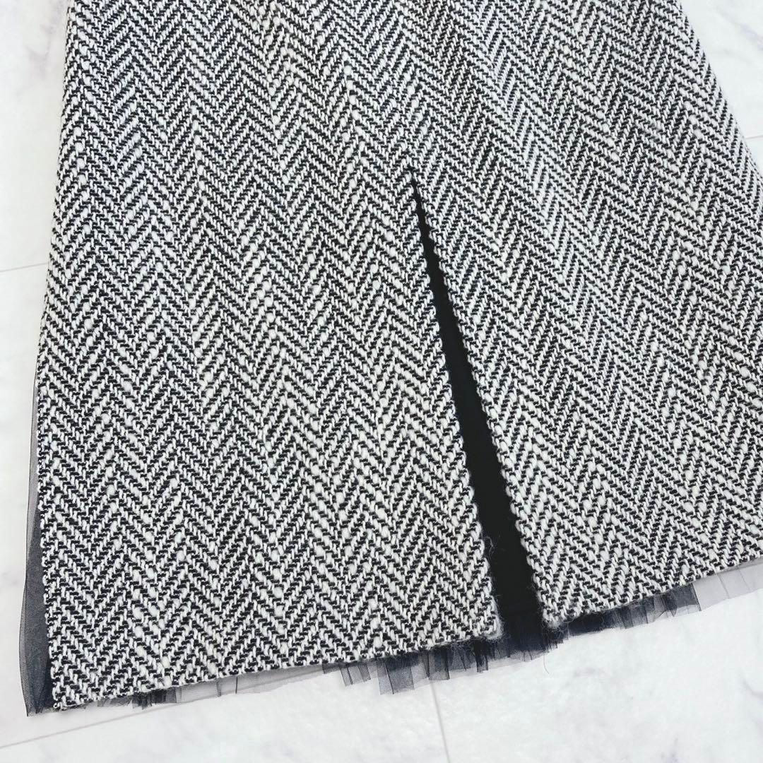 SHE tokyo 定価3.9万 ツイードチュールプリーツスカート 34 GULLKHAN_COM