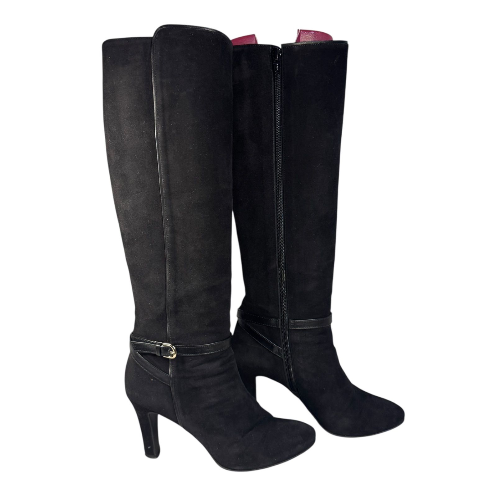 Z1496 DIANA ダイアナ ロング ブーツ スエード ジッパー ブラック