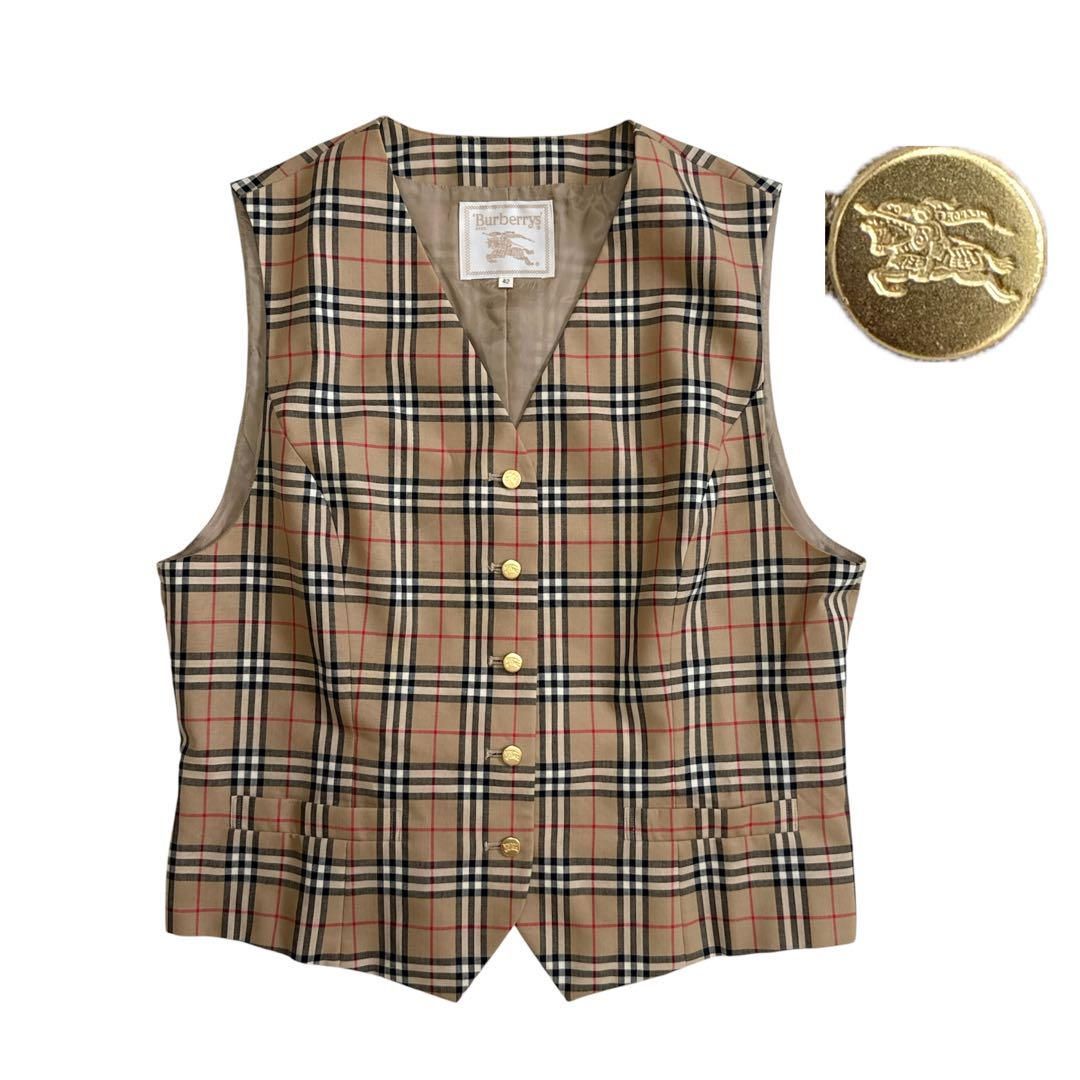 美品BURBERRYバーバリー✨ダウンベスト　ノバチェック　スタンドカラー　４０ BURBERRY（ダウンベスト）のフリマアイテム一覧