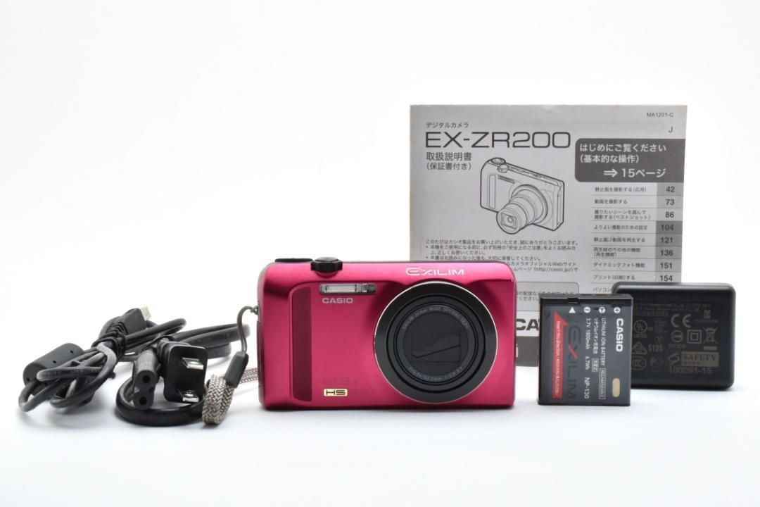 ピンクの猫様CASIO EXILIM EX-ZR200 デジタルカメラ 動作品 CASIO