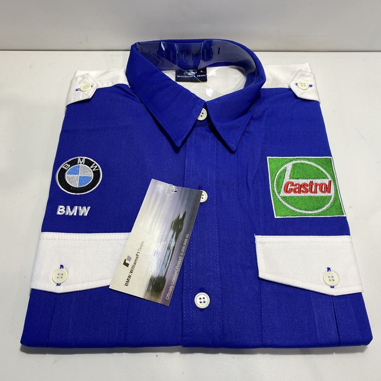 F1 BMW Williams ウィリアムズ ピットシャツ 半袖 青 Lサイズ (管理 
