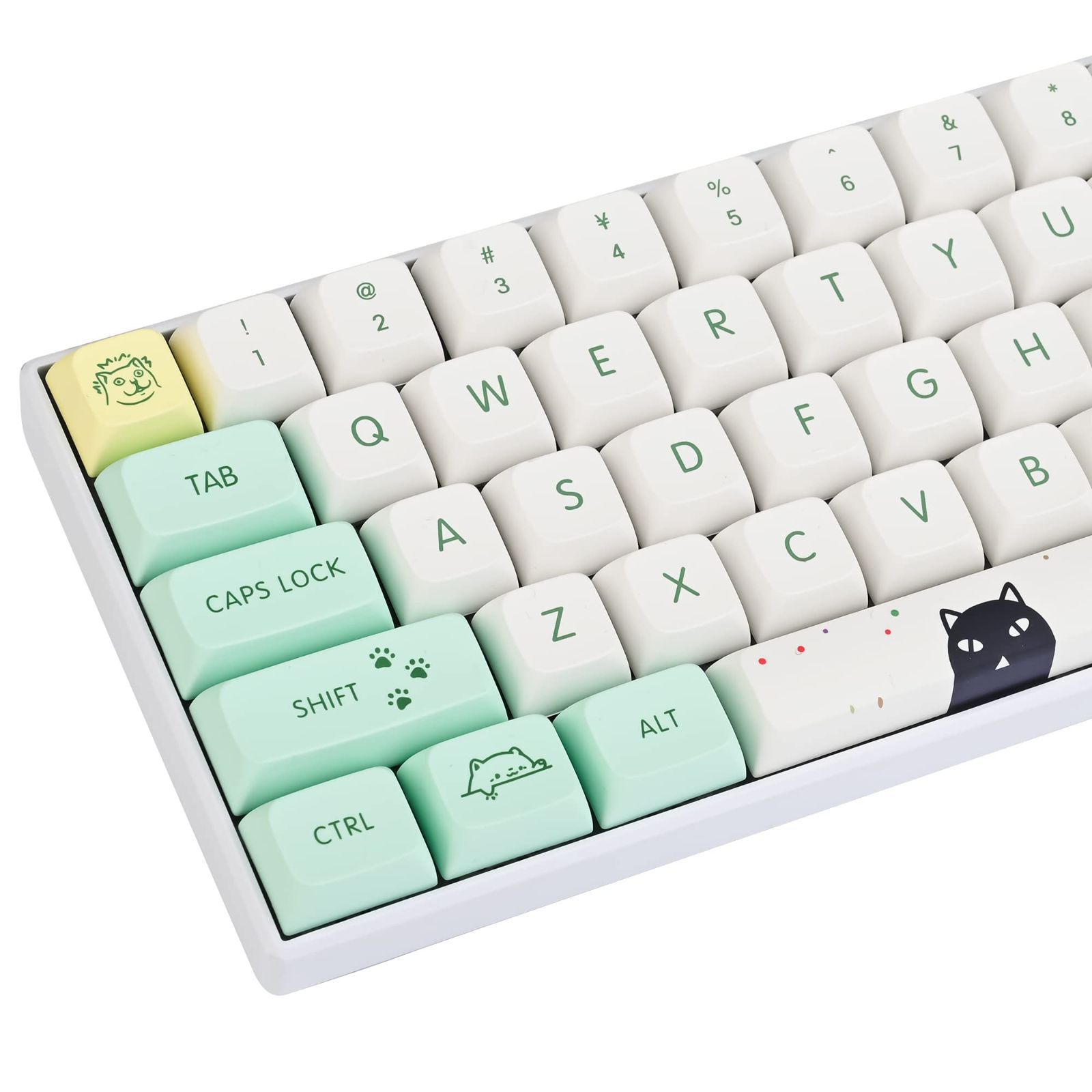 【次回入荷予定無し】PBTキーキャップ135キー、Cherry Gateron MX スイッチのためのXDAプロフィールに適用US - ANSIレイアウト61/64/68/67/81/84/87/98/108キーキャップメカニカルキーボード(かわいい猫)