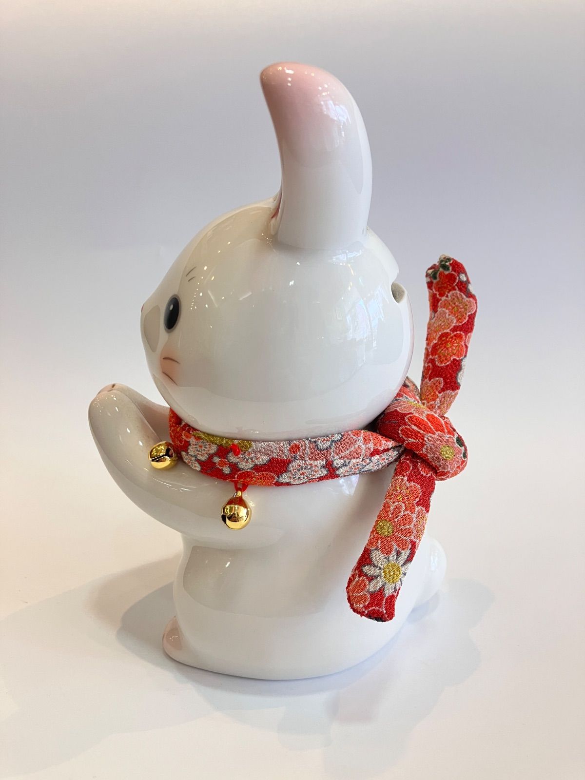 新品】うさぎ 置物 陶器製 兎 卯 ウサギ 薬師窯 ふく福お願い