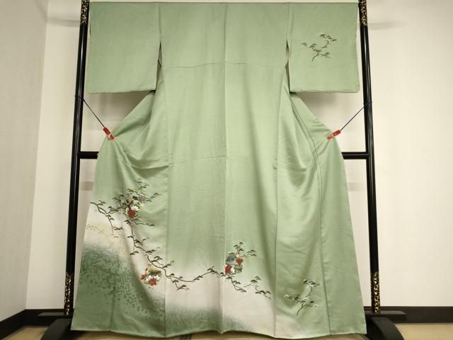 平和屋着物○訪問着 鳳凰花蝶文 暈し染め 金銀彩 正絹