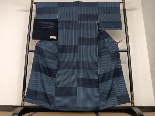 平和屋着物○藍造り国選定無形文化財 藍師・佐藤昭人 小紋 天然阿波藍  