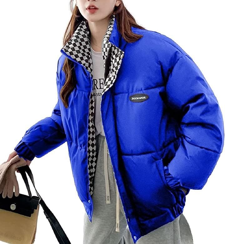 ニブンノイチプラス ブルゾン ジャケット コート キルティング チェック レディース 青( ブルー, XL) - メルカリShops
