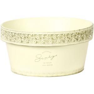 3営業日で発送 ガーデンブリキ 寄せ鉢3号用ホワイト L付 549-204W 入数 10