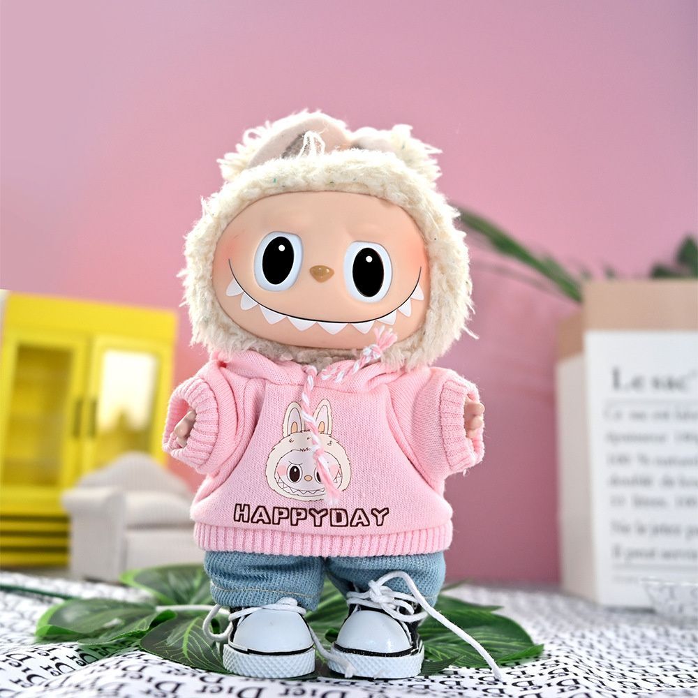 labubu ぬいぐるみ 服 着せ替え LABUBU ラブブ 17cm 2点セット