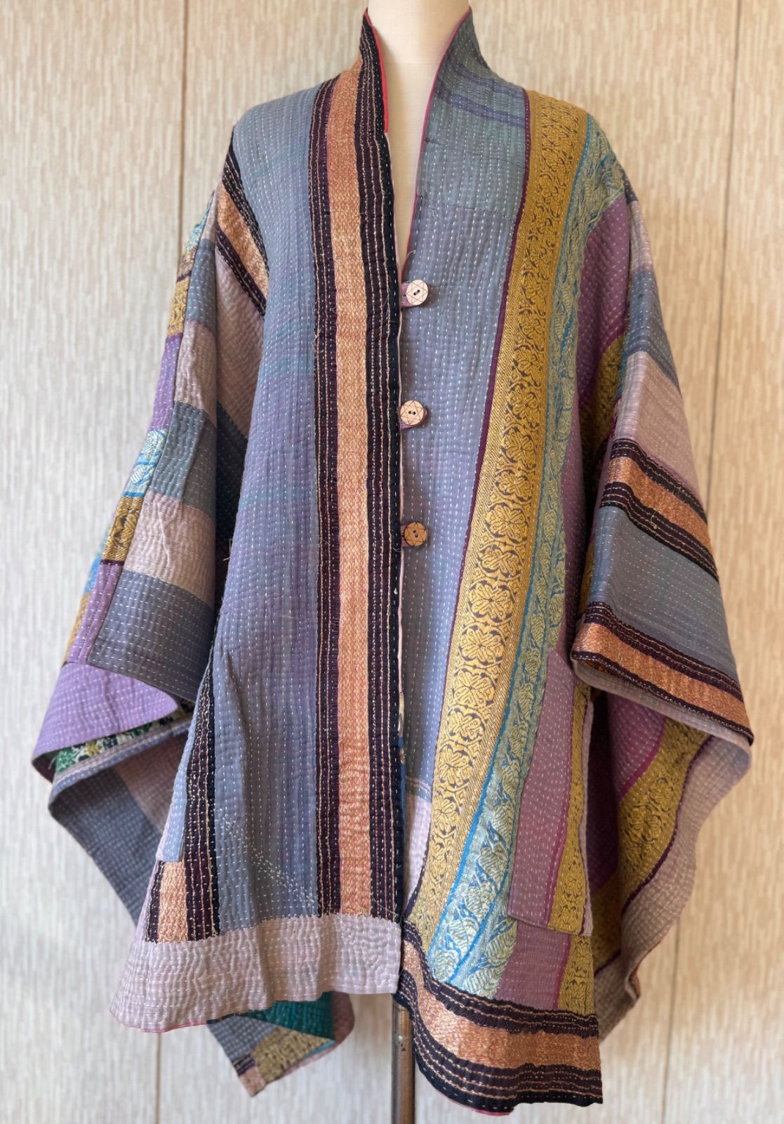 カンタキルト　羽織り　リバーシブル カンタキルトリバーシブル羽織ワンピース民族一点物