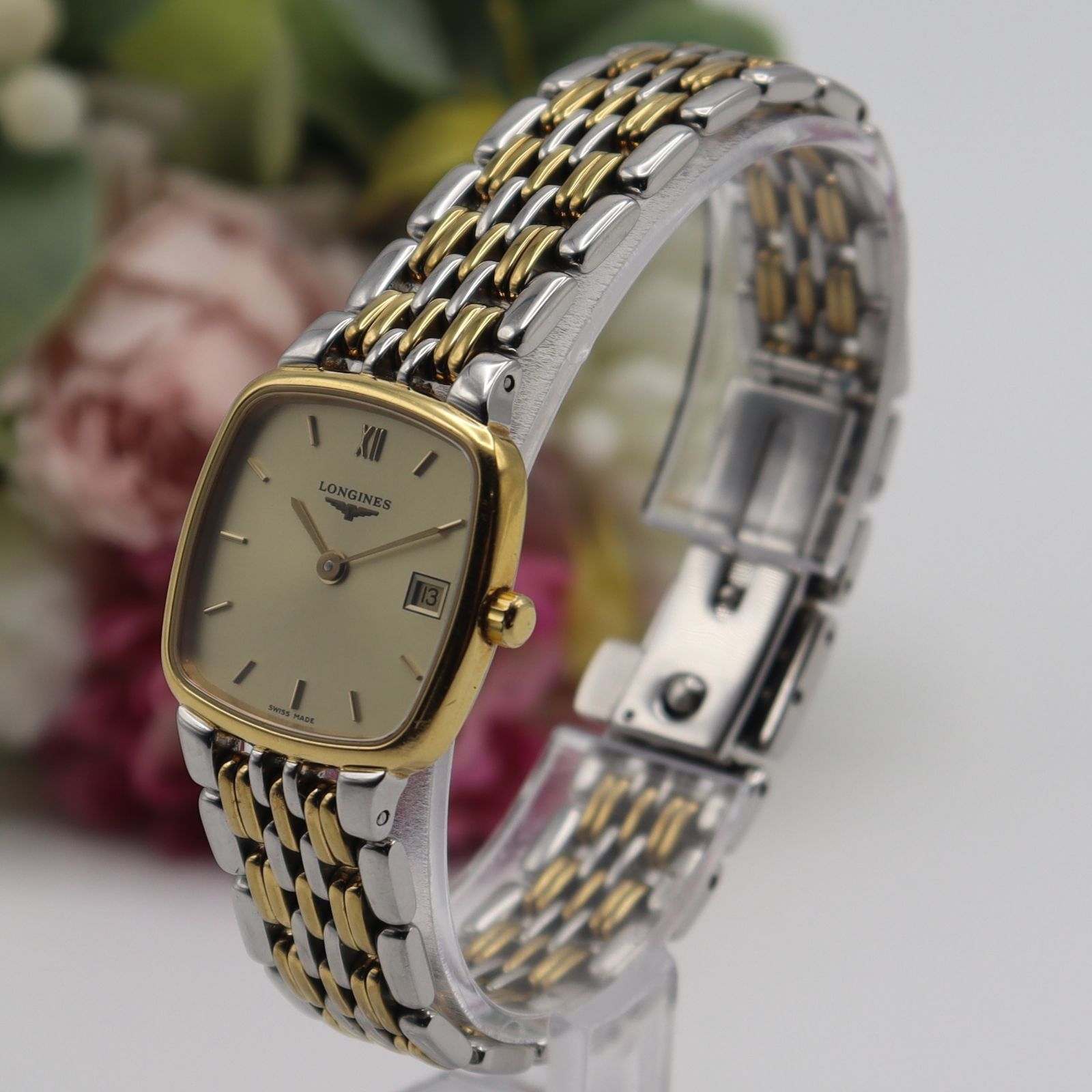 OH済 LONGINES ロンジン フラグシップ スクエアケース 純正ブレス付 OH済 LONGINES ロンジン フラグシップ スクエアケース 純正