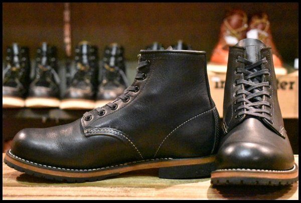 6EE 14年 レッドウィング 9014 ベックマン 黒 ブラック フェザーストーン プレーントゥ 編み上げ 9414 ブーツ redwing HOPESMORE FE539