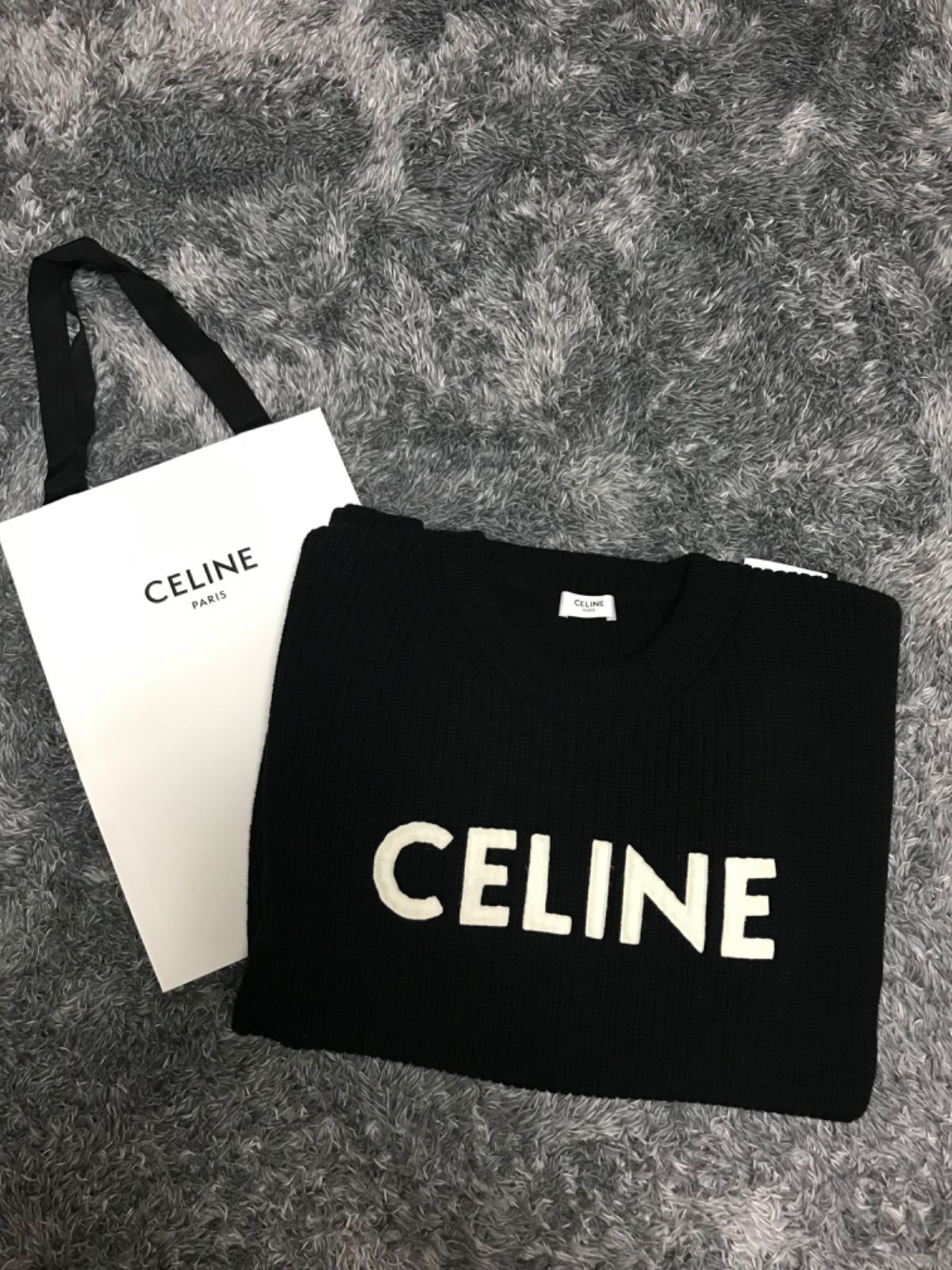 CELINEセリーヌ ロゴ オーバーサイズ セーター ウール ニット - SY3