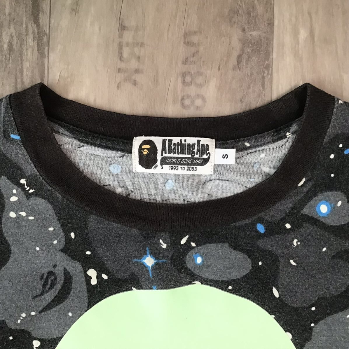 ☆蓄光☆ Space camo Big Head Tシャツ Sサイズ a bathing ape BAPE 