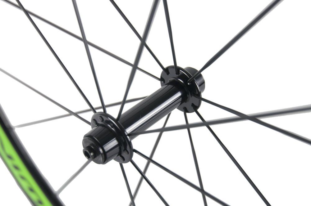スーパーチーム バイク カーボン ロードホイール サンライズ 700Cx50mm クリンチャー ホイールセット グリーン