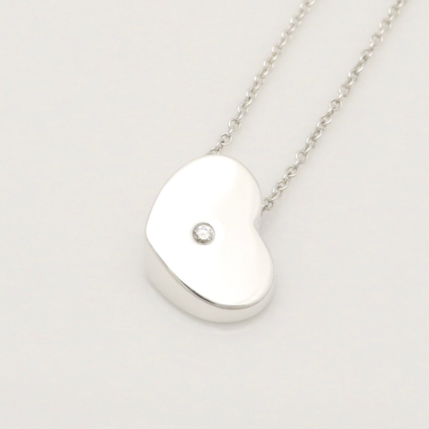 美品】TIFFANY&Co. モダン ハート 1P ダイヤモンド ネックレス 美品 