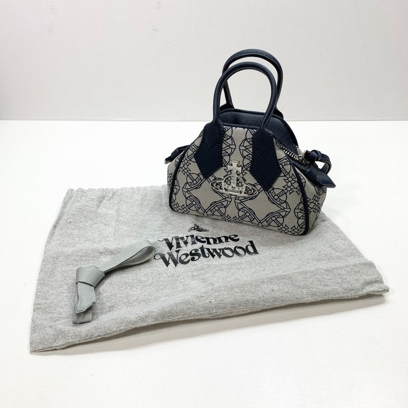 ヴィヴィアンウエストウッド　アーガイルヤスミンハンドバッグ オーブ ブラック美品 Vivienne Westwood ヴィヴィアンウエストウッド トートバッグ
