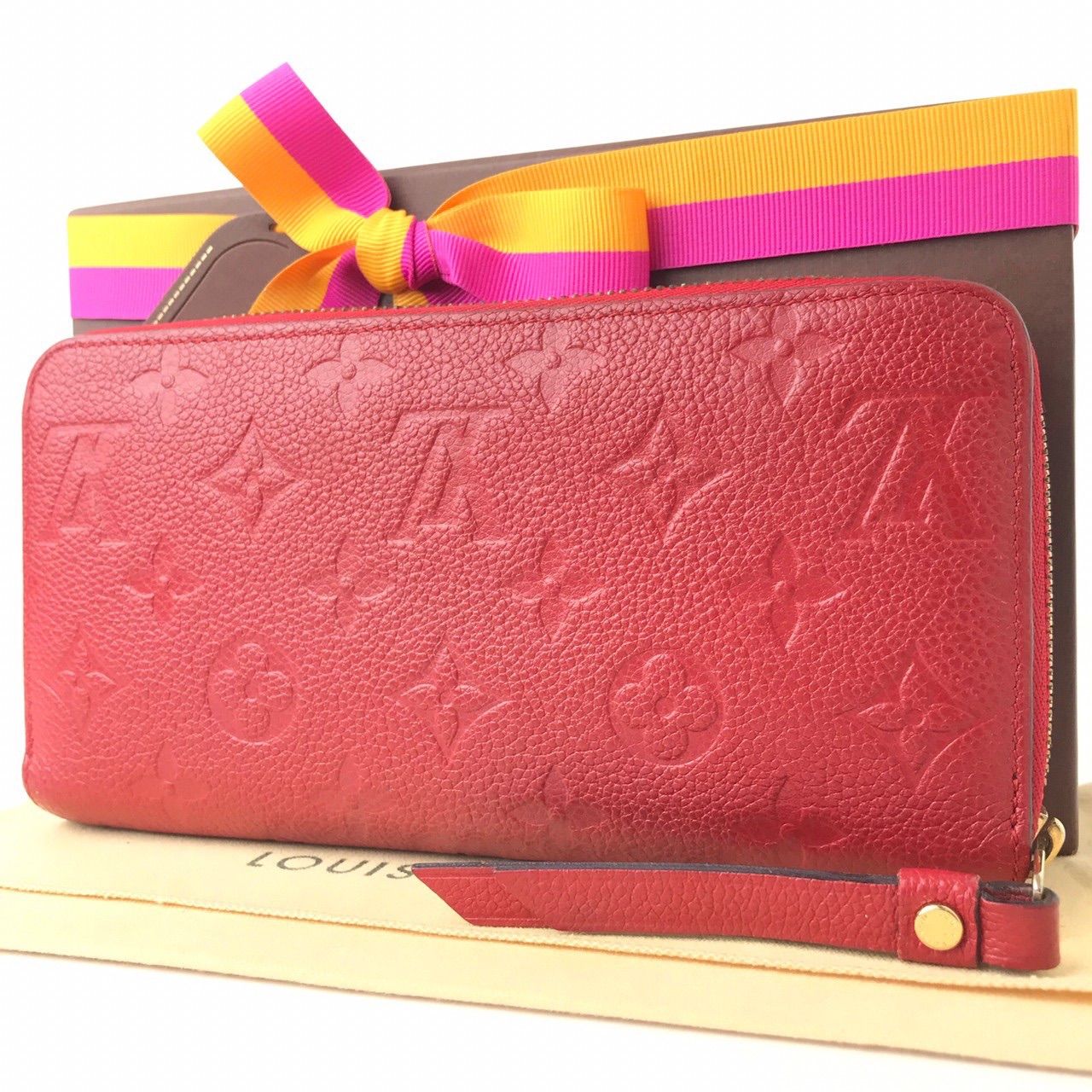 【超美品】【希少】ルイヴィトン☆長財布☆赤色☆モノグラム☆正規品☆M60737 超美品】【希少】ルイヴィトン☆長財布☆赤色☆モノグラム☆正規品