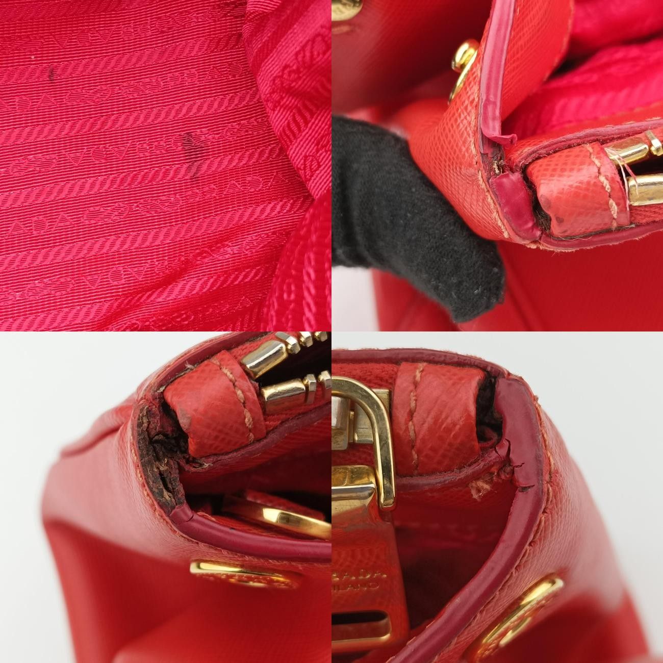 プラダPradaガレリアオレンジサフィアーノレザーBN227431