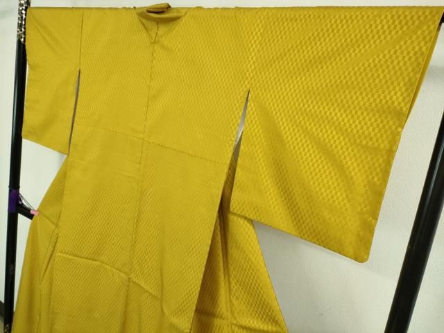 平和屋本店■超希少　本場黄八丈　東京都無形文化財　山下めゆ　紬　市松綾織　タグ付き　逸品　DZAA8721kh5 平和屋本店□超希少 本場黄八丈 東京都無形文化財 山下めゆ 紬 市松