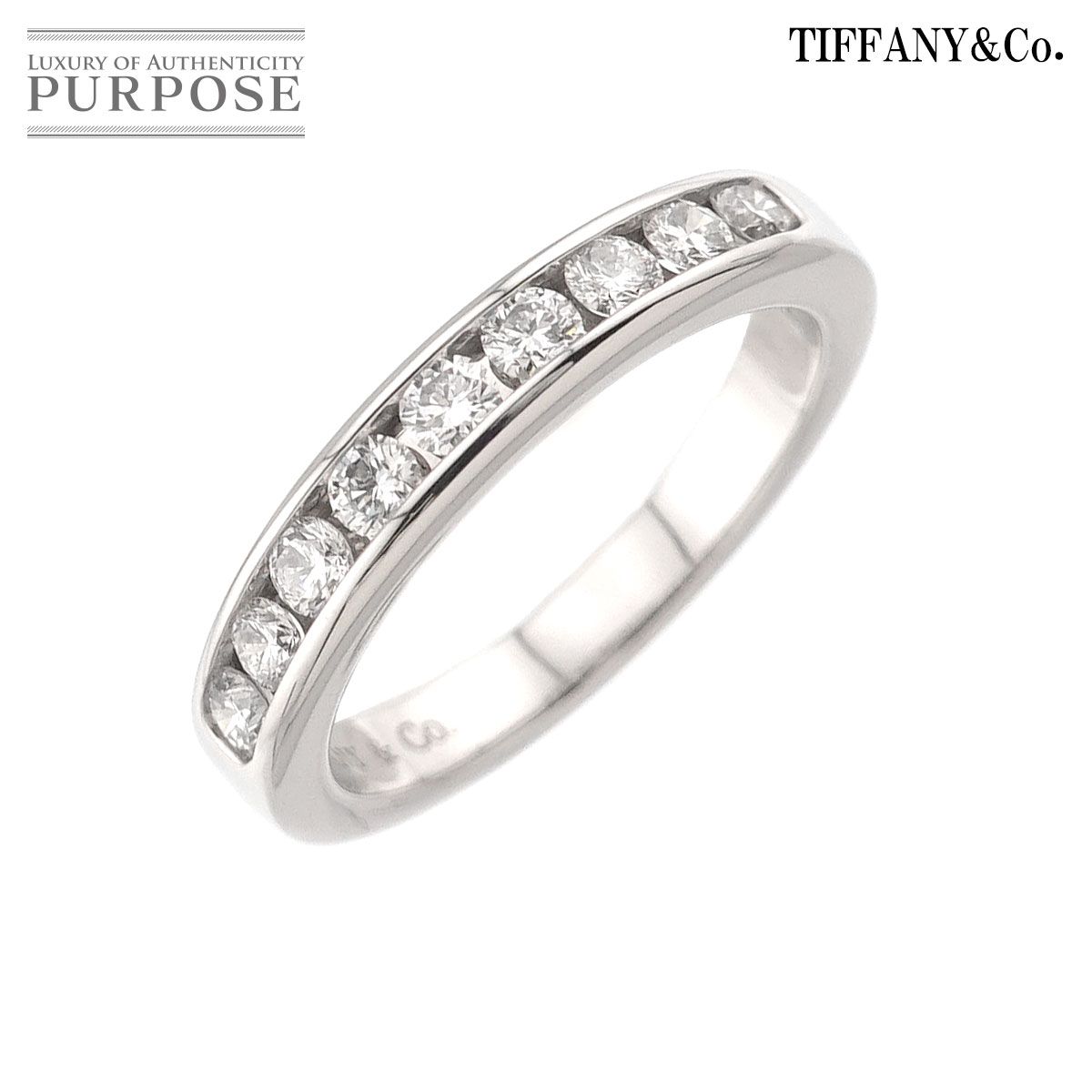 ティファニー TIFFANY-Co. ハーフサークル チャネル セッティング 6.5号 リング ダイヤ Pt プラチナ 指輪 Diamond Ring 90279529
