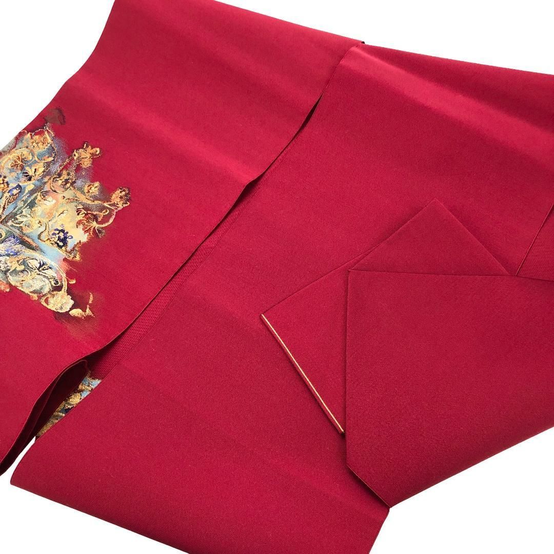 抽象花模様 真紅色