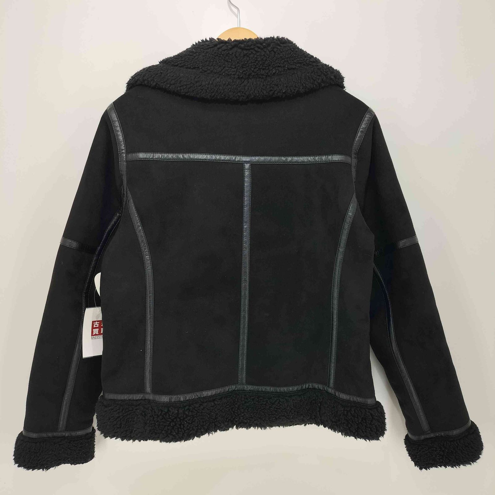 ZARA ザラ フェイクムートン ライダースジャケット 長袖 無地 裏