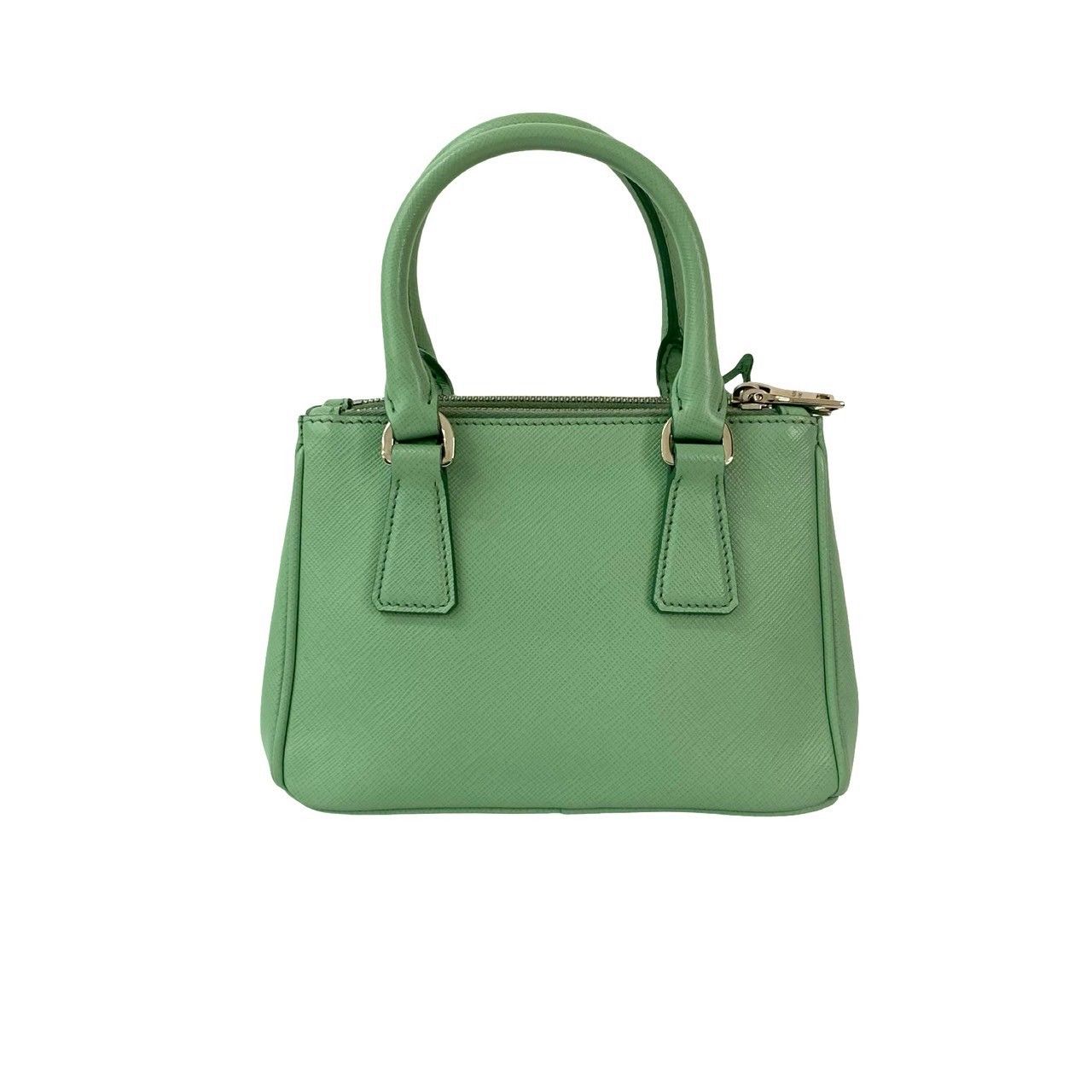 極 美品 PRADA プラダ ガレリア マイクロ 三角ロゴ 金具 サフィアーノ