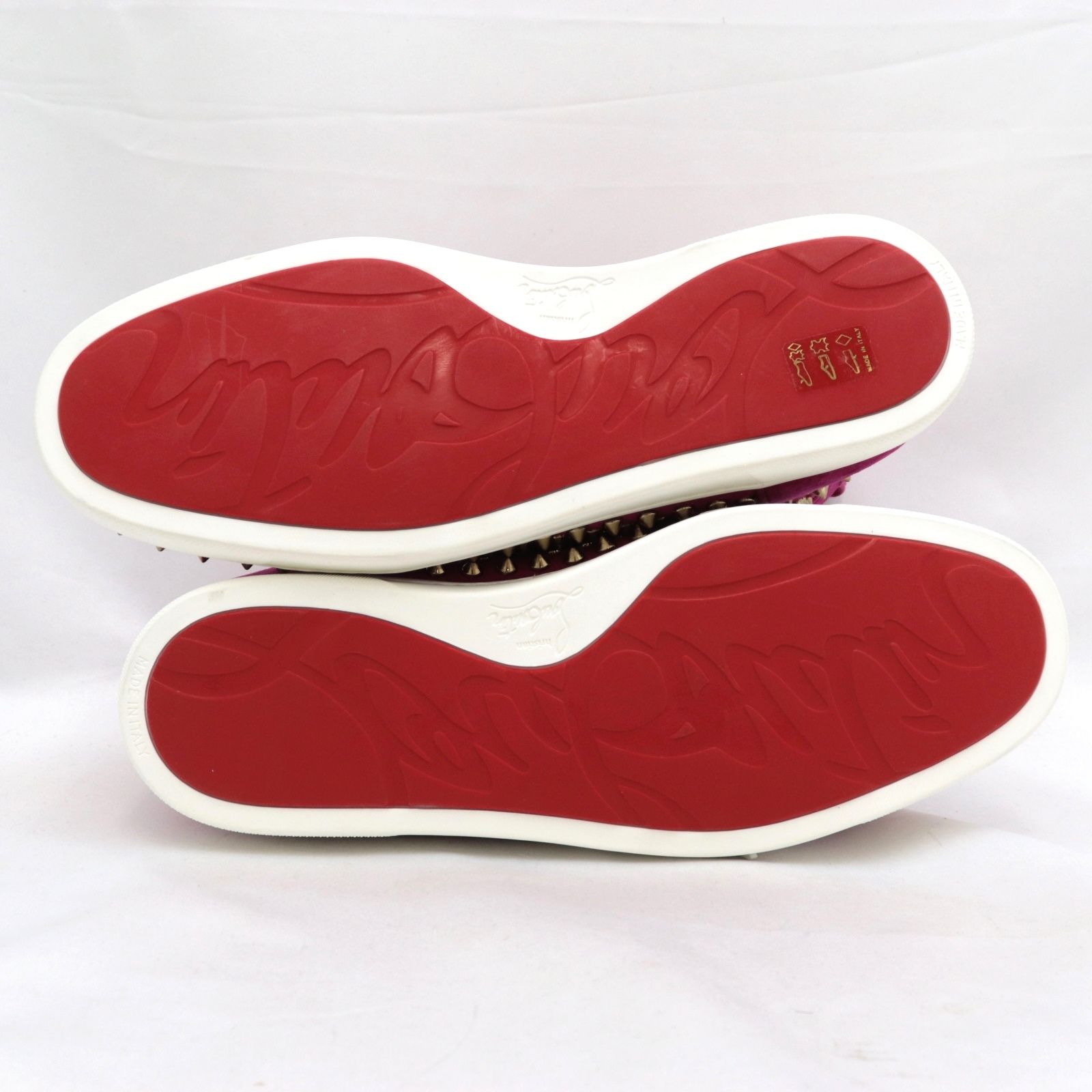 未使用 クリスチャンルブタン スパイクスタッズ ベロアスニーカー  