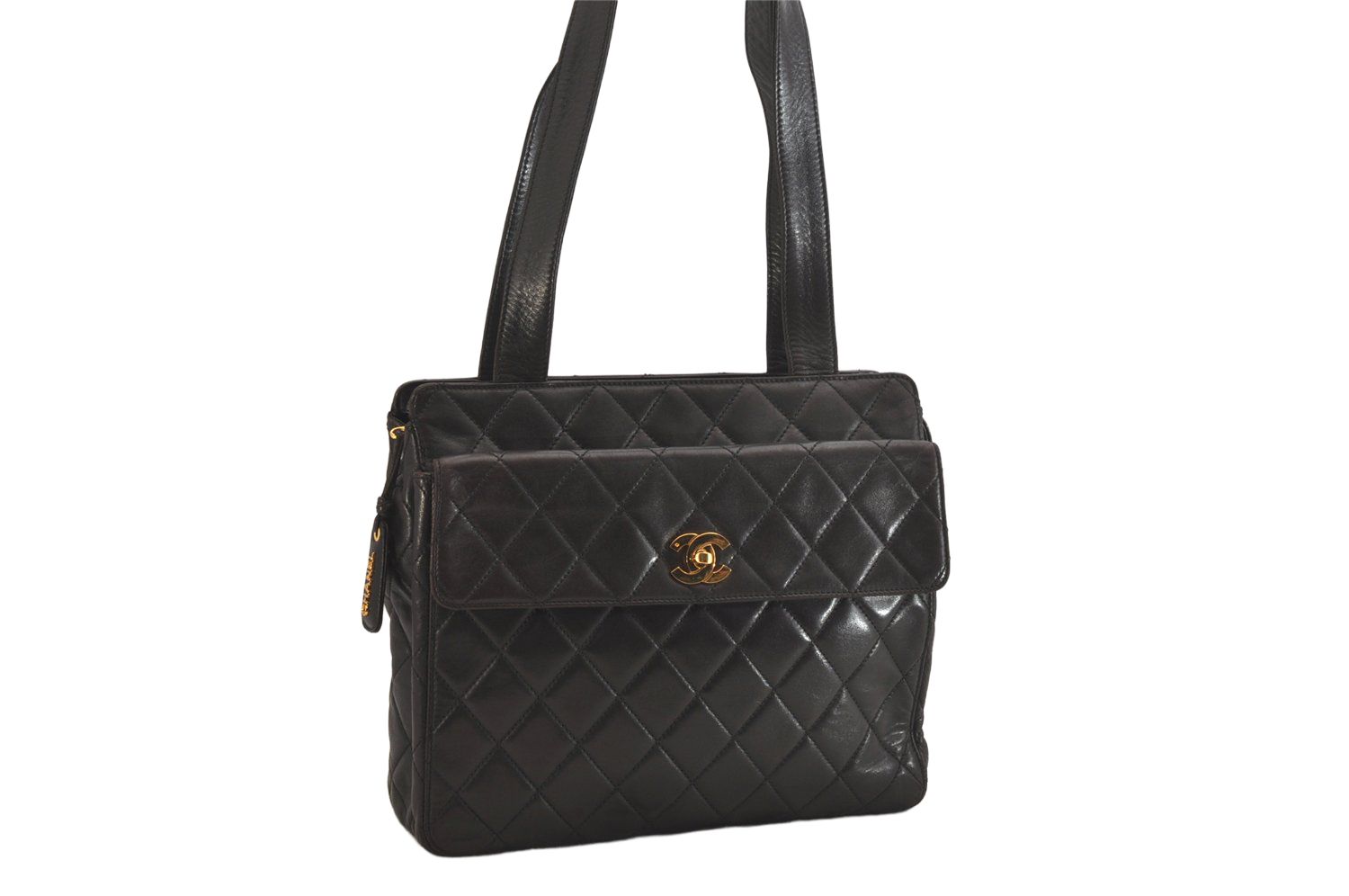 CHANEL シャネル ラムスキン ターンロック マトラッセ