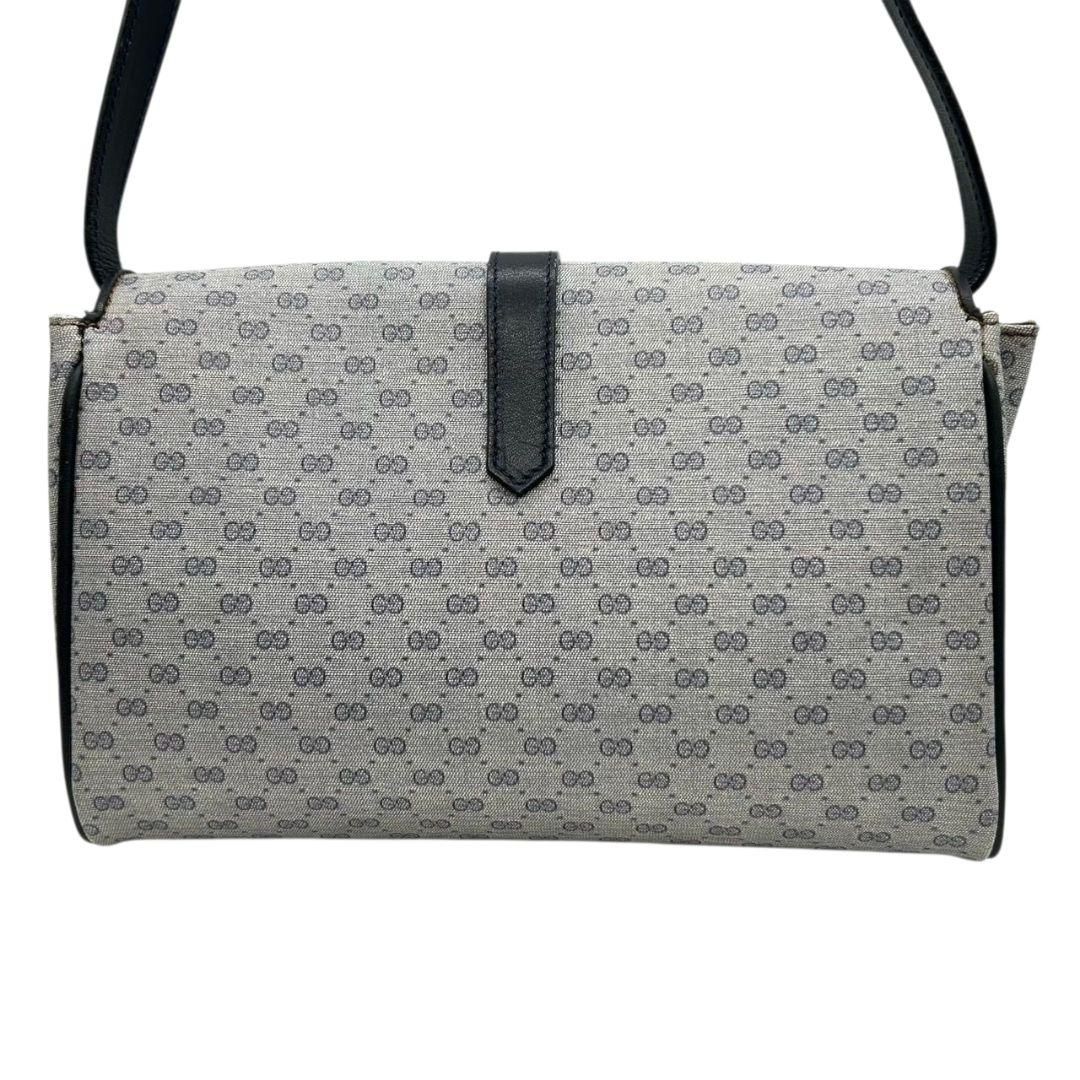 GUCCI グッチ ショルダーバッグ マイクロGG ネイビー 紺 PVC レザー  