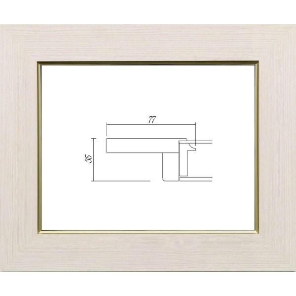 額縁 油絵/油彩額縁 木製フレーム 3467 UVカットアクリル付 サイズ SM ウッディホワイト 白 - メルカリ