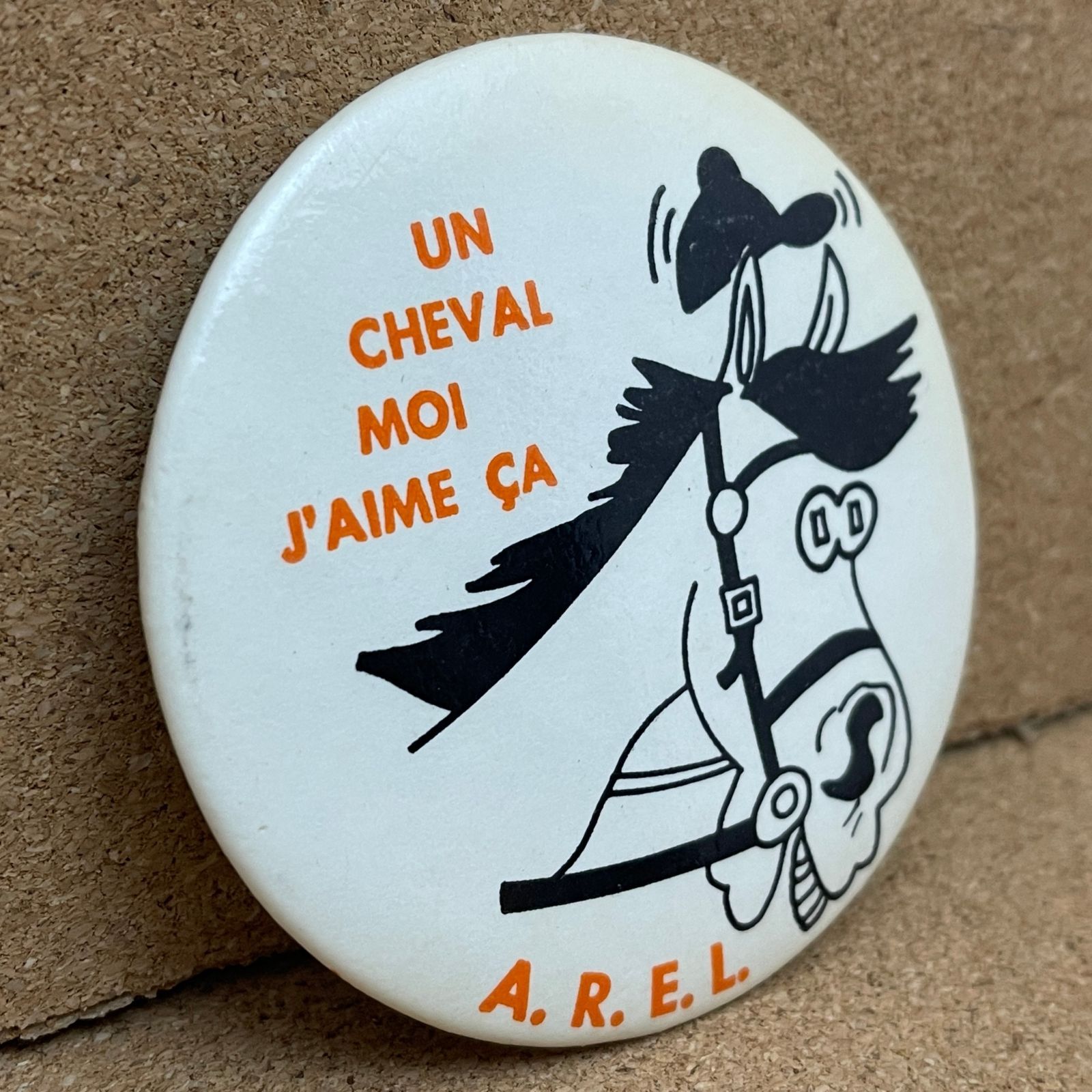 缶バッジ 馬 ロバ アニメ ビンテージ アンティーク 50s ~ 60s 70s 80s