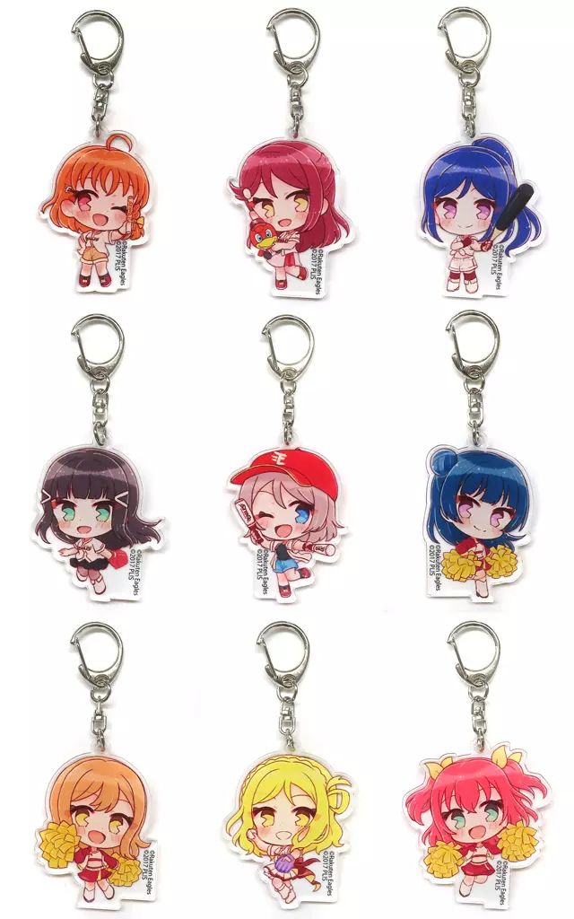 キーホルダー 全9種セット ラブライブ!シリーズ×パ リーグ6球団2025 Aqours×東北楽天ゴールデンイーグルス アクリルキーホルダー