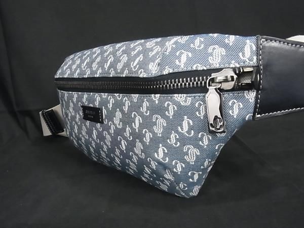 ■新品■未使用■ JIMMY CHOO ジミーチュウ キャンバス 総柄 ショルダーバッグ ボディバッグ 斜め掛け レディース ブルー系 AX1114 □新品□未使用□ JIMMY CHOO ジミーチュウ キャンバス 総柄