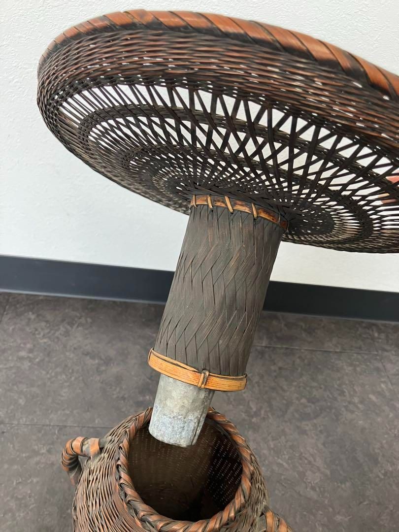 taka！古美術 生花 竹籠 花籠 唐物 花器　三足　古道具　籐 古美術 生花 竹籠 花籠 唐物 花器 三足 古道具 籐 【公式通販】