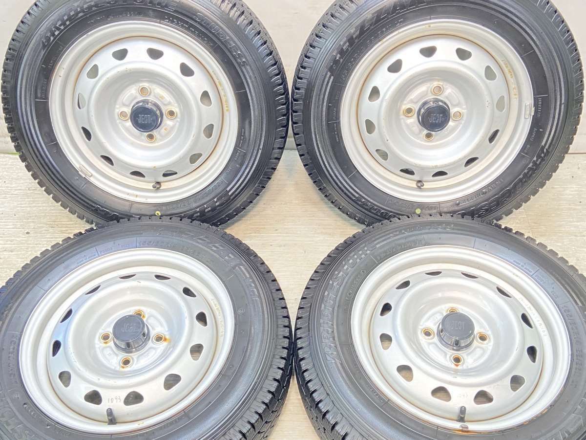 155/80R14 88/86LT nブリヂストン ブリザック VL1 n　 JECT J9 n14x5.0  100-4穴 n中古タイヤ スタッドレスタイヤ ホイールセット 4本セットn w14240906001