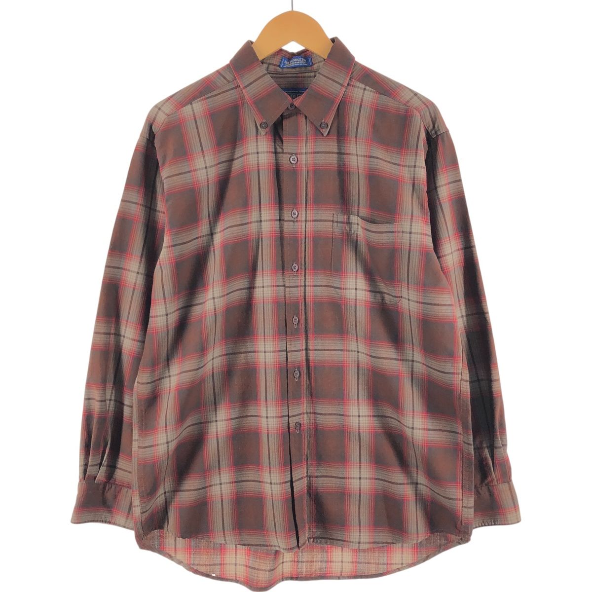 古着 ペンドルトン PENDLETON オンブレチェック 長袖 ボタンダウンチェックシャツ メンズL相当/eaa510140