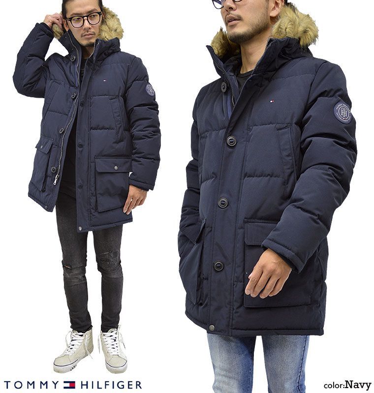 【美品】 (トミー ヒルフィガー) 中綿ロングコート 00年代 TOMMY HILFIGER トミーヒルフィガー 中綿入り ナイロン