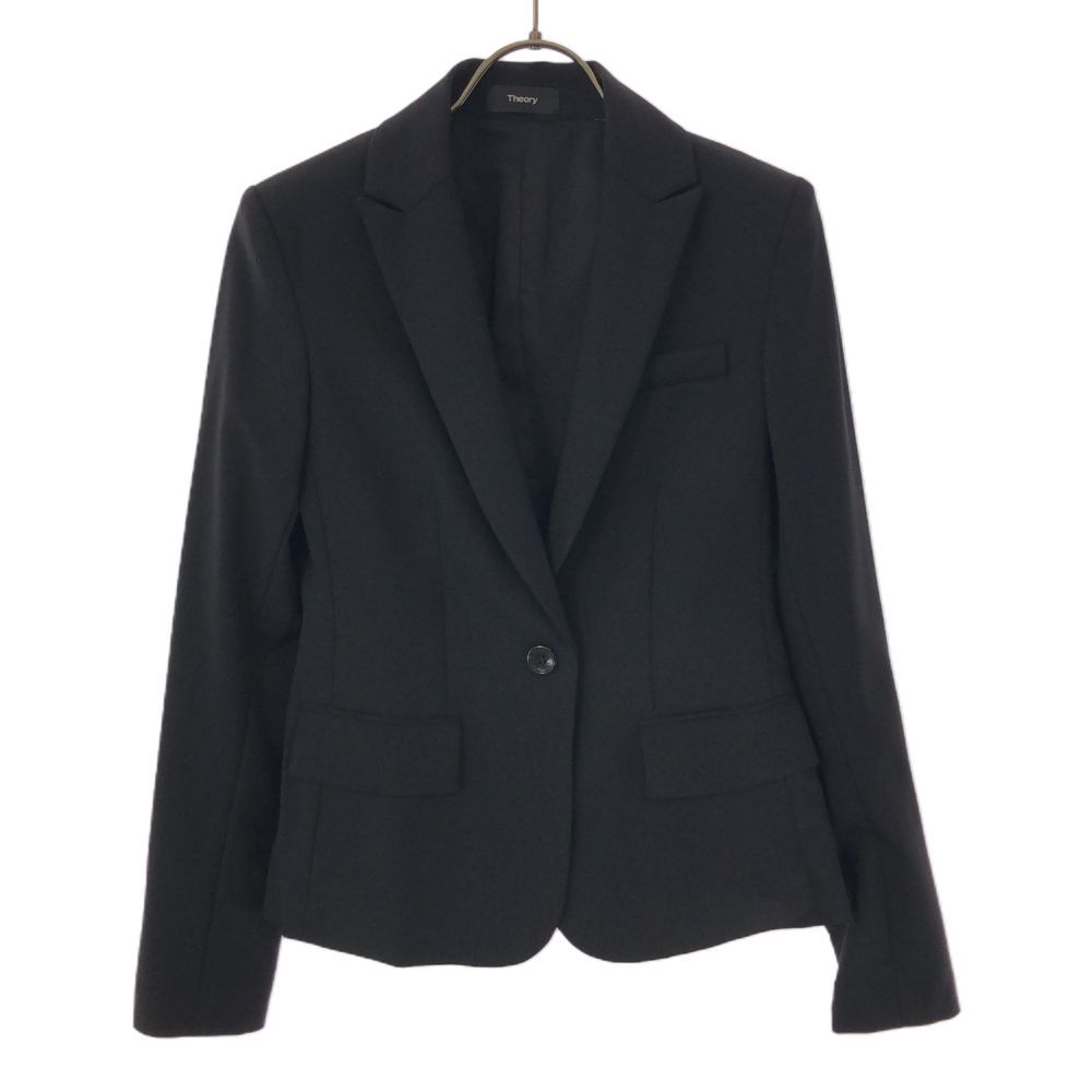 【未使用】theoryセオリー長袖テーラードジャケット セオリー 長袖 テーラードジャケット 0 ブラック Theory レディース