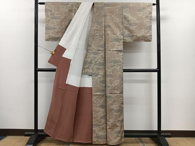 平和屋着物□本場大島紬 7マルキ 雲取り花文 正絹 逸品 未使用  