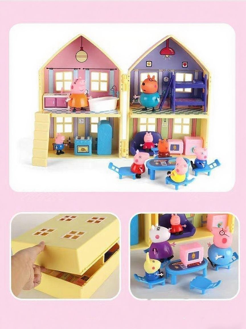 MIMI.xaペッパピッグ Peppおもちゃ ピンク お家 セット Amazon.co.jp: Jazwares Peppa Pig Peppa and Family Pack [並行