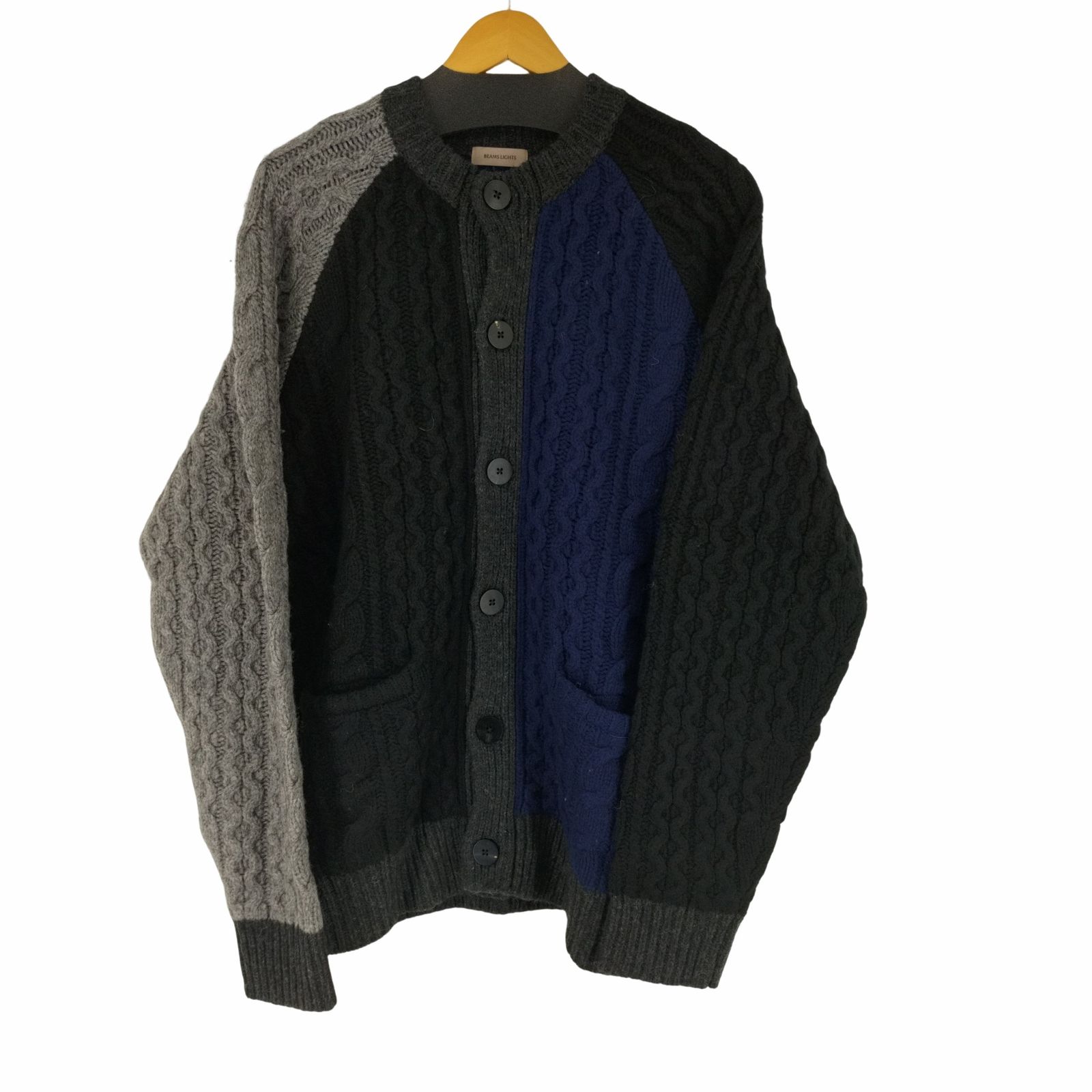 ビームスライツ BEAMS Lights モンゴルウール ケーブル カーディガン メンズ JPN：L