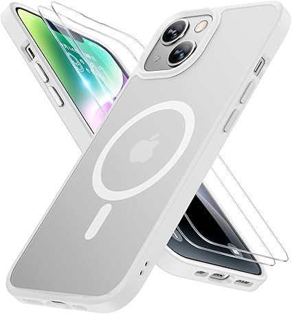 Miracase いphone14 ケース【Magsafe対応・米軍規格】アイフォン14 ケース、耐衝撃iPhone14 ケース 【強化フィルム2枚】iPhone 14 ケース 黄ばみ防止、指紋防止、傷防止 、薄くて肌に優しいデザイン、