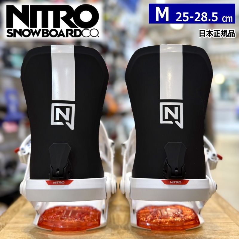 25-26 NITRO ONE ｶﾗｰ Black White Red Mｻｲｽﾞ ナイトロ メンズ スノーボード バインディング 日本