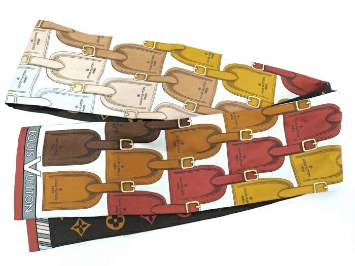 LOUIS VUITTON ルイヴィトン バンドー　マイ LV タグ モノグラム LOUIS VUITTON Scarf Silk Bandeau My LV Tag Multi Color